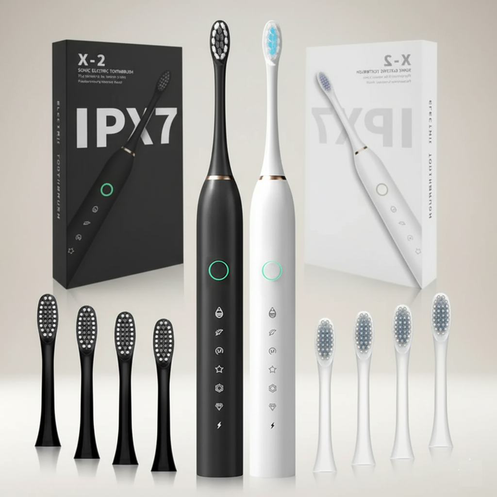 Escova Elétrica Sônica IPX7 com Cabeças Extras